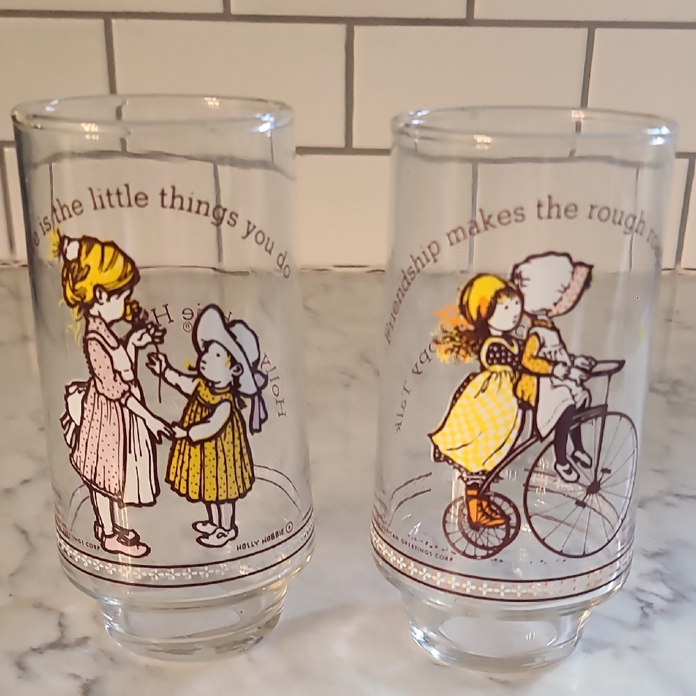 Coca Cola Vintage Glasses Holly Hobbie Limited Edition Set Of 2